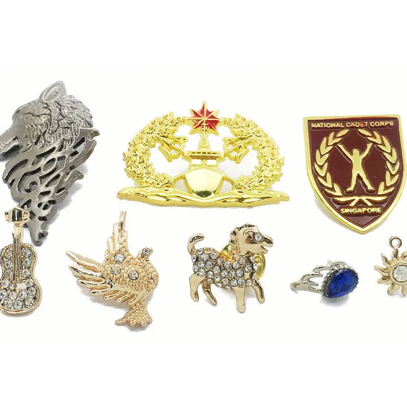 Wholesale Custom Design 3D Brand Logos Cartoon Tags Metal Lapel Enamel Football Pin Badges Name