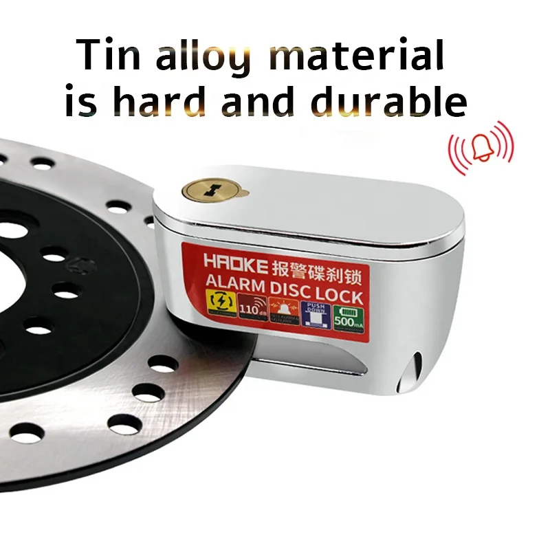 Quick keyless bicycle lock water proof USB rechargeable disc brake lock 110 db Anti theft alarm lock