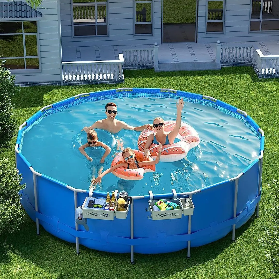 New Pool Storage Basket for Poolside Drinks and Beer - Convenient Storage