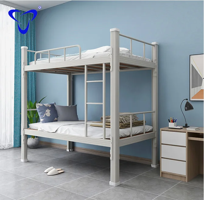 High Quality Double Bunk Bed Tube Metal Material Iron Style Packing Modern Furniture Bedroom Origin Dormitory Type Certificate