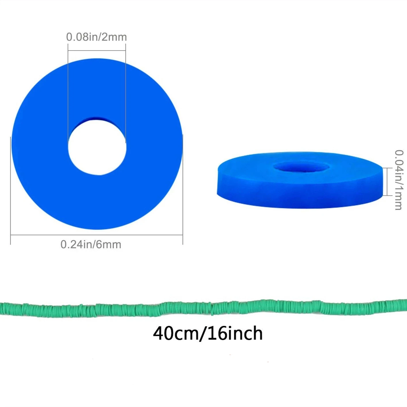 16Inch 6mm Flat Round Polymer Clay Beads Chip Disk Loose Spacer Handmade Beads For DIY Jewelry Making Bracelet Necklace 400pcs