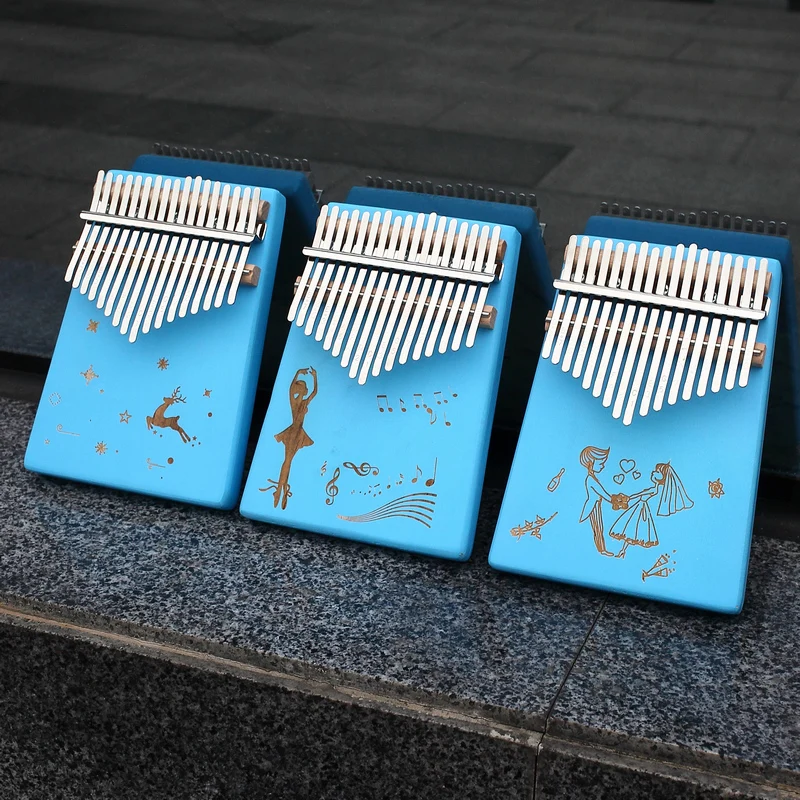 Cheap High Quality Factory wholesale musical instruments 17 keys thumb piano kalimba musical instrument mbira steel keys for gif