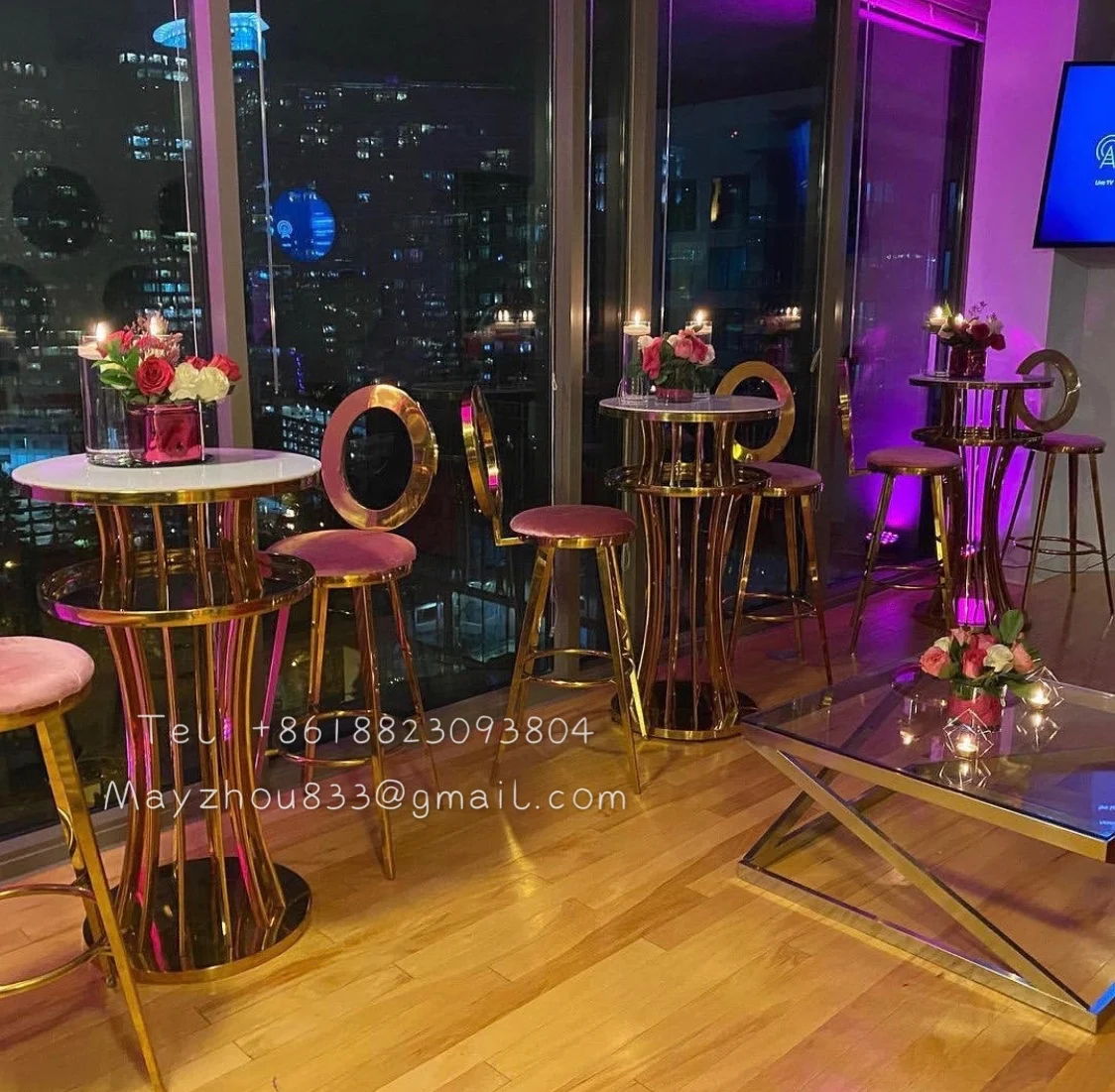Металлический высокий коктейльный стол для продажи