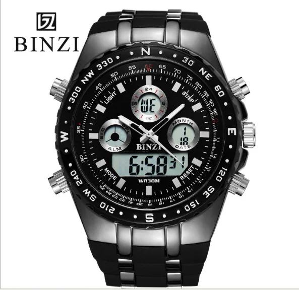 
Binzi Quartz Electronic Luminous Fashion Gift Round Creative Led Sports Digital Stop Hand Watches 