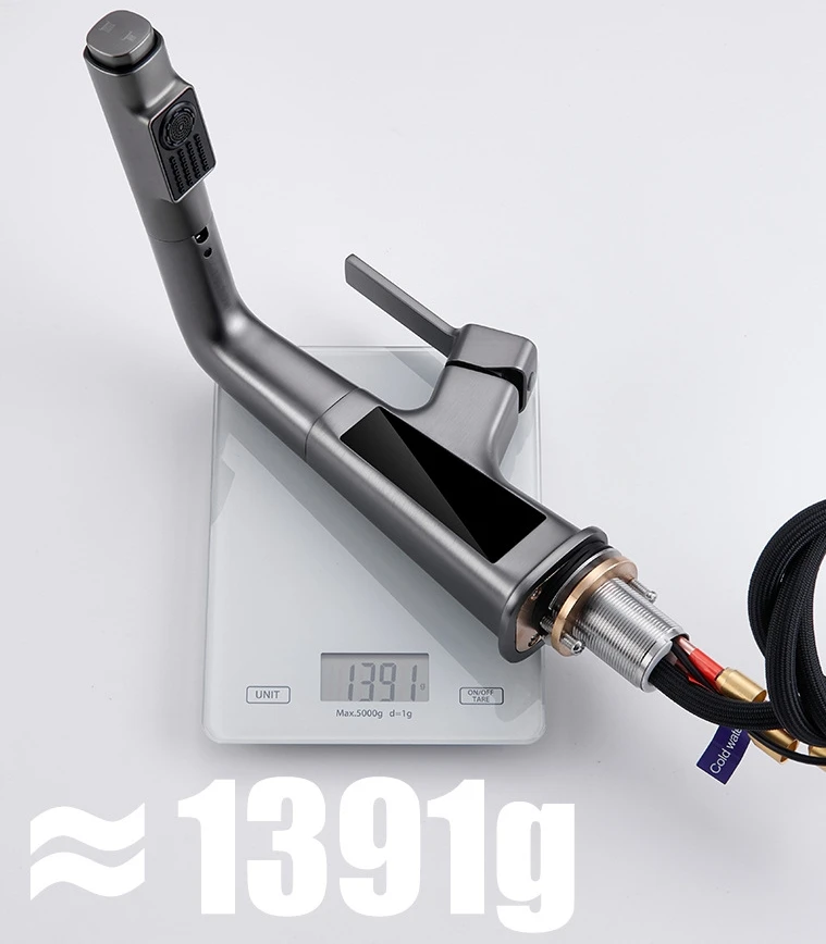 Display Basin Taps Smart Bathroom Basin Faucets Pull Out Customized Spray Pull Down Waterfall Black Brass Modern Contemporary