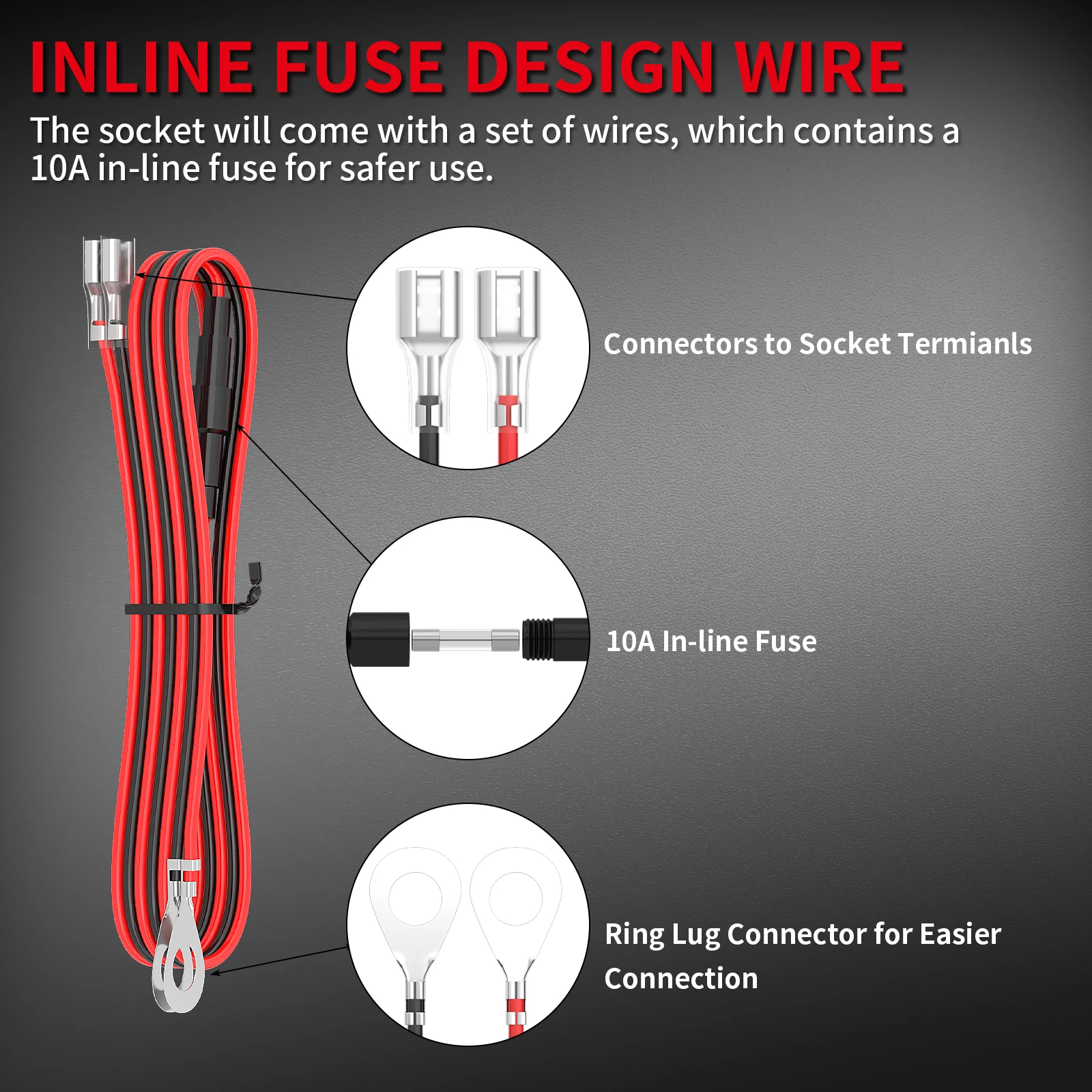 Daiertek DR-07 Car Cigarette Lighter Plug 12V Socket With LED Ring Eject Button Replacement Accessory For Automotive Car Golf