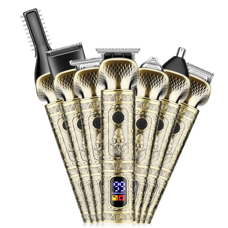 4D 885 Multifunction 7 in 1 Grooming Hair Clipper Kit USB Rechargeable Hair Remover Beard Nose Hair Trimmer For Whole Family