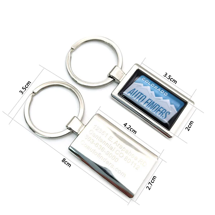 YYX Zinc Alloy Blank Laser Engraved Customized Car Keychains