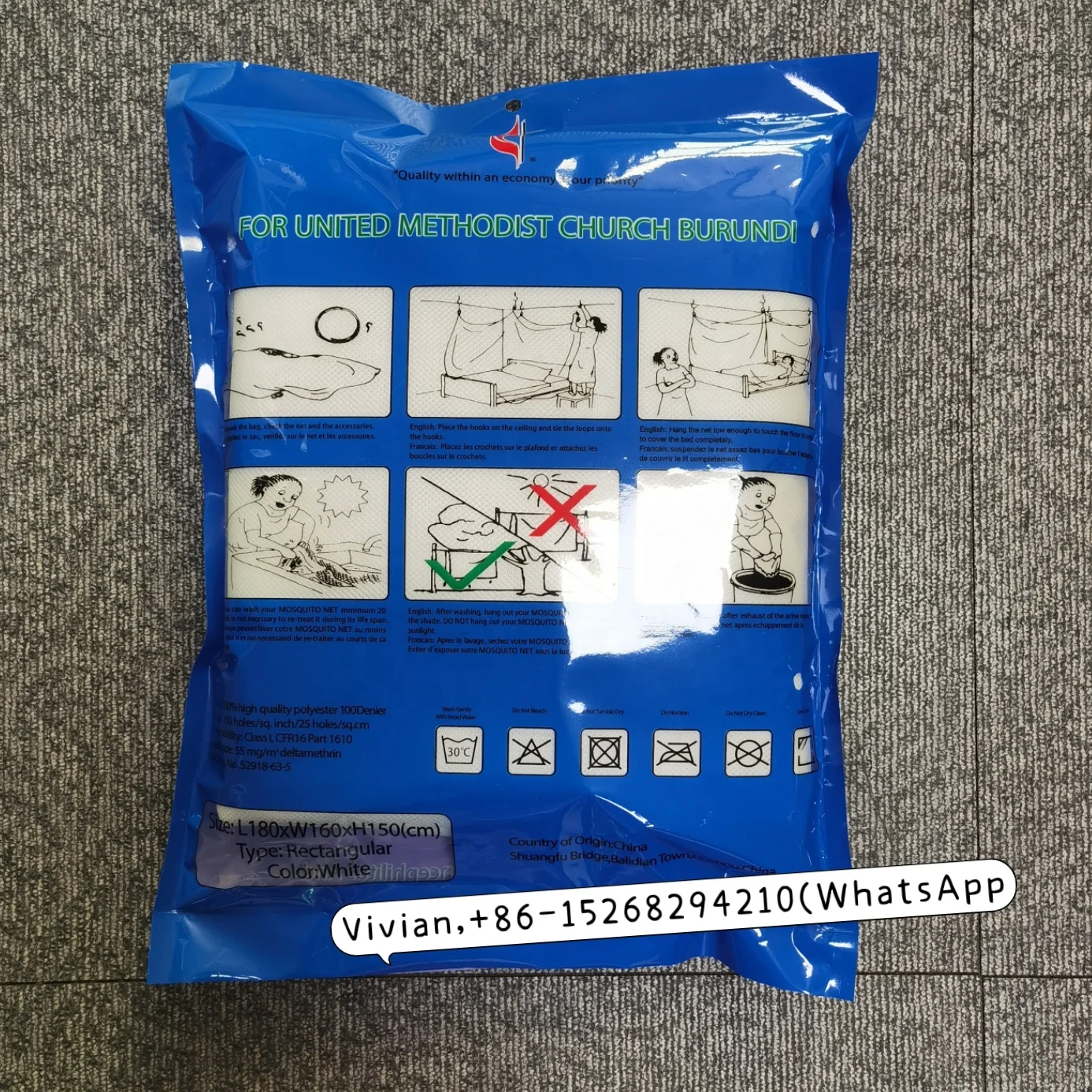 Africa mosquiteros long lasting impregnated mosquito nets (LLINs) 6 x 6 /6 x 7ft for Large King Size bed canopy