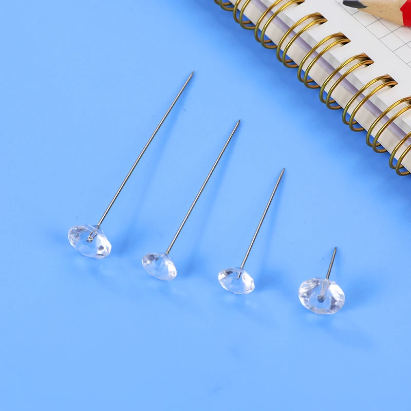 China manufacture High Quality Transparent Crystal Head Pins diamond pin Safety Pins