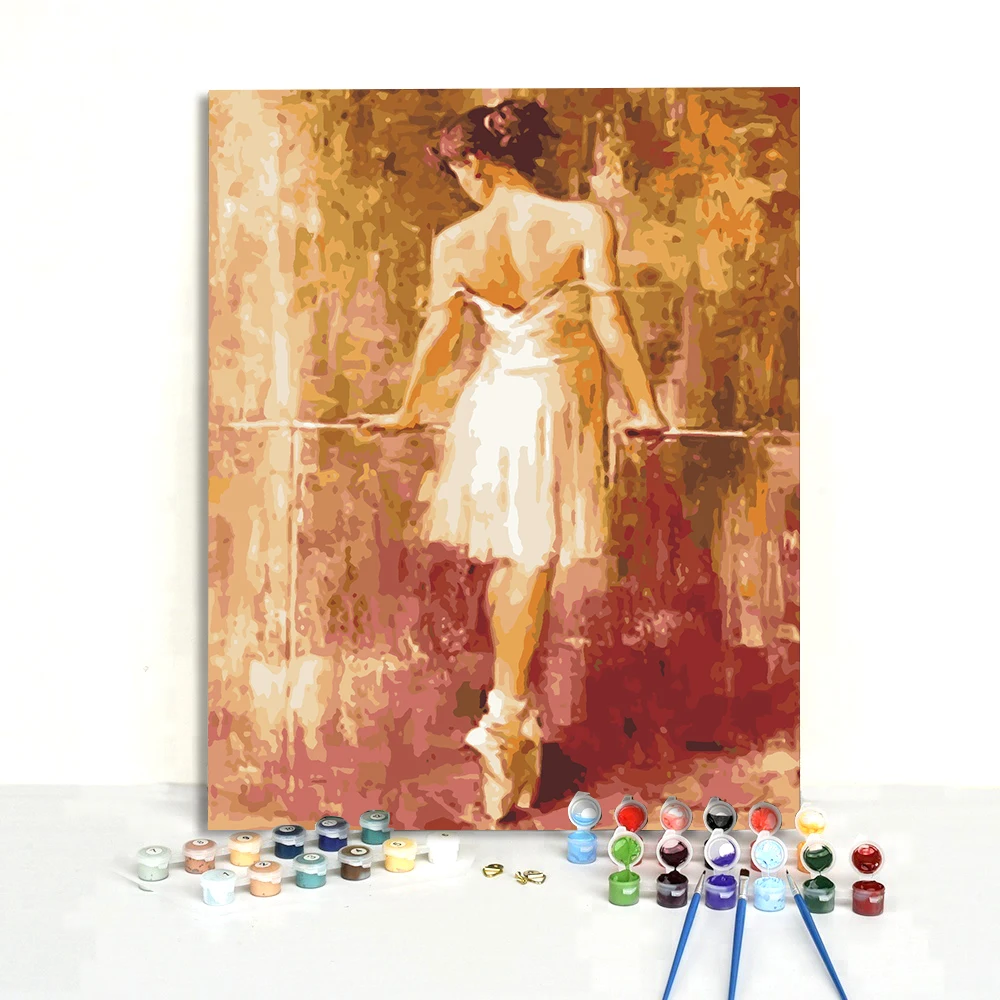 High quality classical art hand-painted Ballerina girl body  digital oil painting for hotel decoration