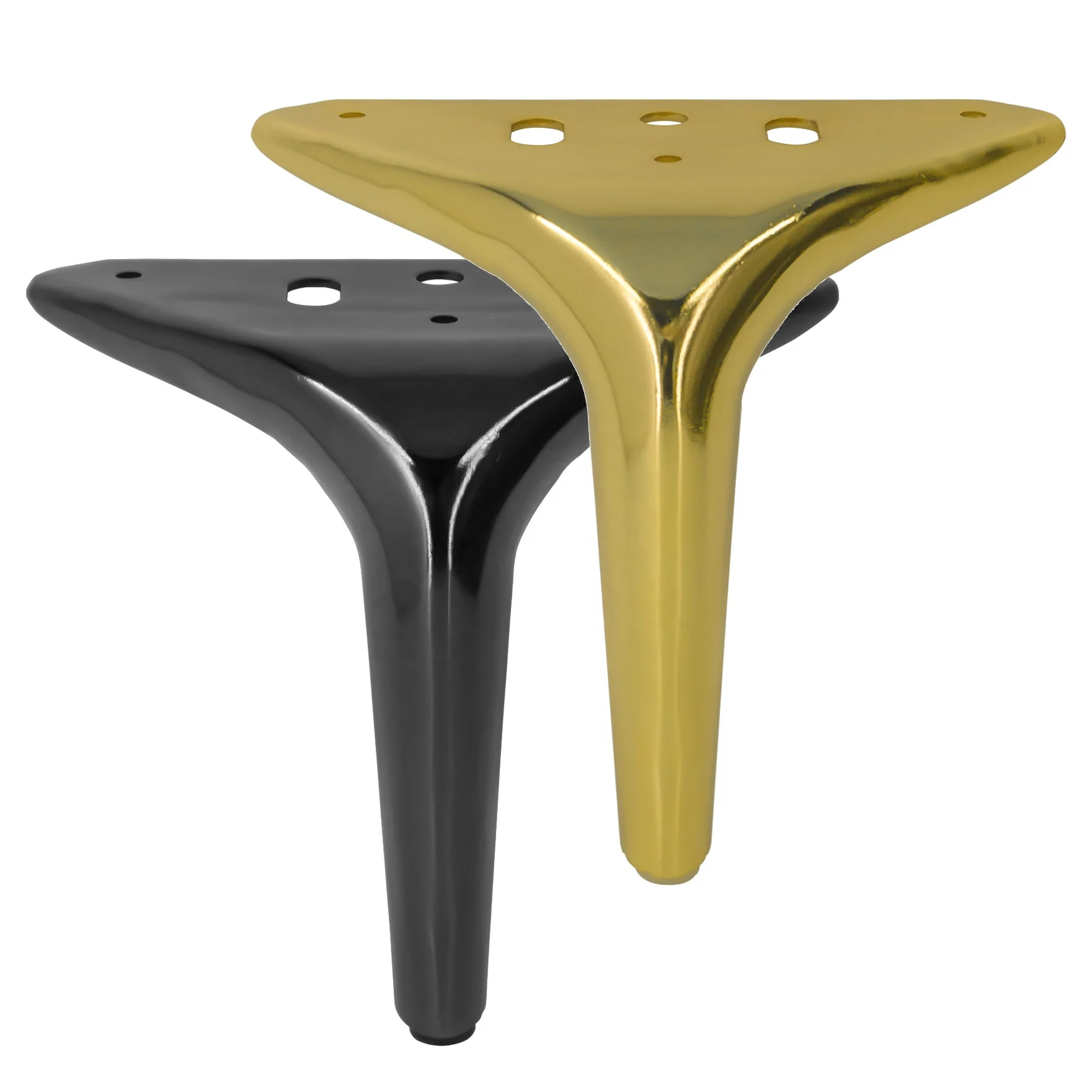 Black Gold Legs Cabinet Sofa Tall Sleek Tapered Furniture Legs Matte Black Gold for Table Sofa Dresser Coffee Table TV Stand