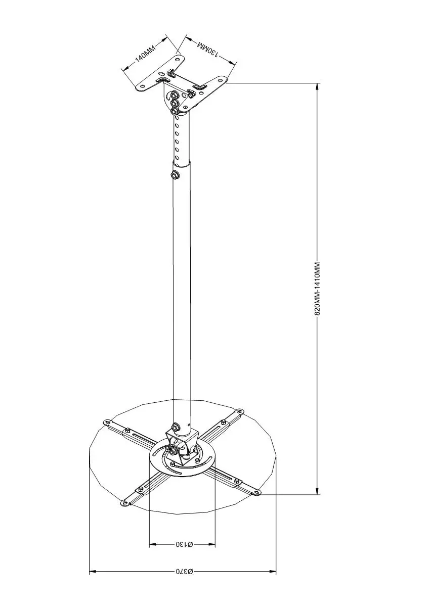 Focusmount PMC-82141 Белый Универсальный Регулируемый проектор Потолочный настенный кронштейн для проекторов подставка для микрофона