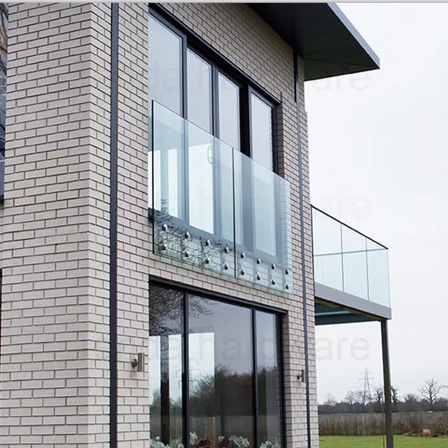 frameless glass railings by standoff for balcony or terrace