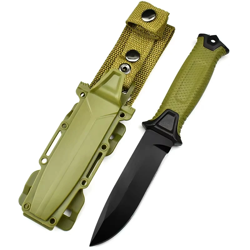 Популярный Многофункциональный 8Cr13Mov стальной пластик + резиновая ручка с фиксированным лезвием нож для выживания на открытом воздухе рыболовные ножи модным мешочком