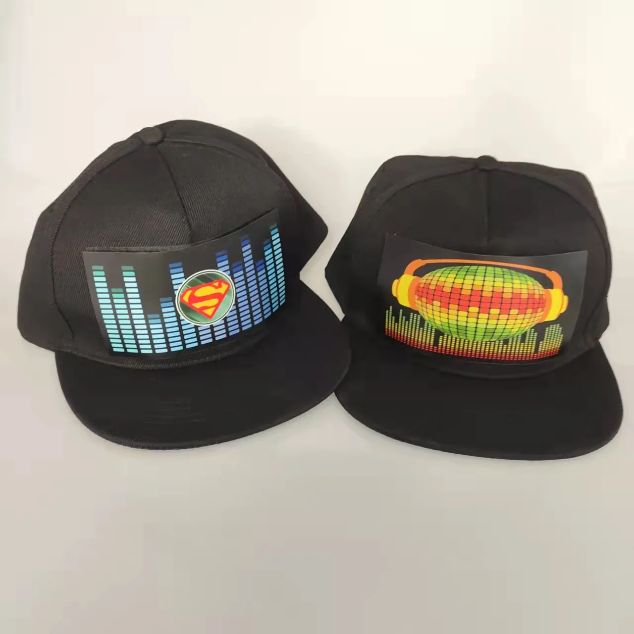 Sound Activated Led Flashing Caps EL Light Panel Cap Customized Design Baseball Led Hats