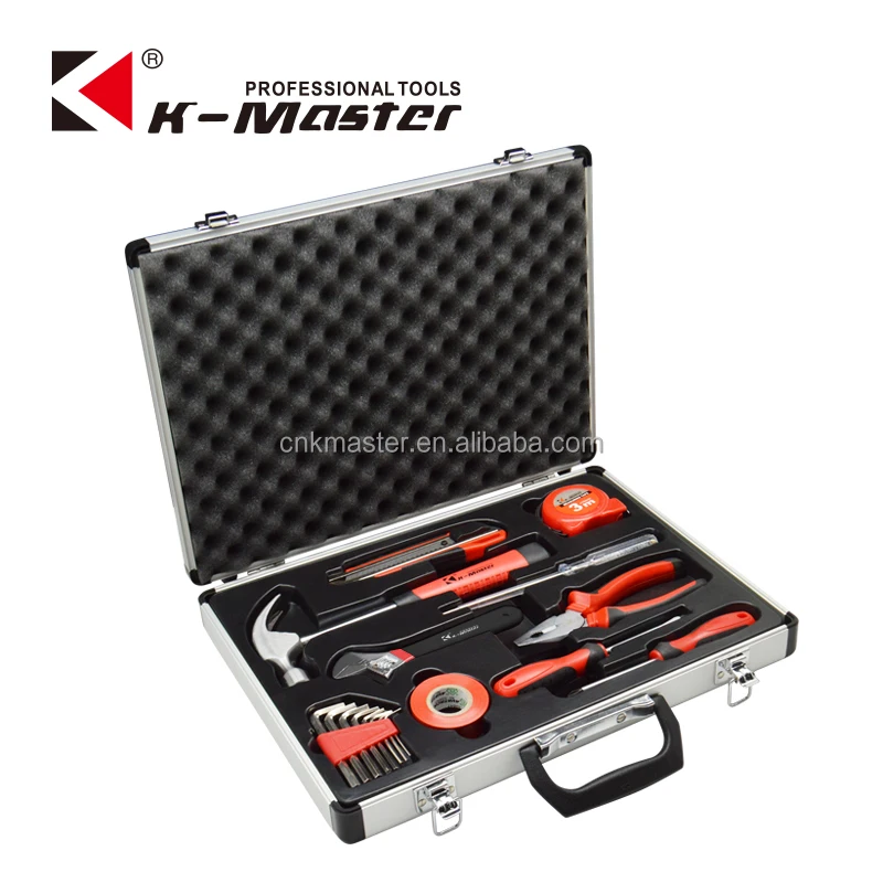 
K-Mastet 17 pcs professional high quality household hand tool set tool kit aluminum tool box 