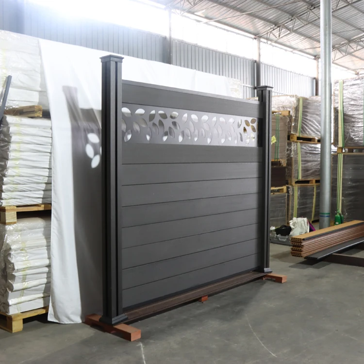 wood plastic composite wpc fence boards with trellis co-extrusion home garden fence panels