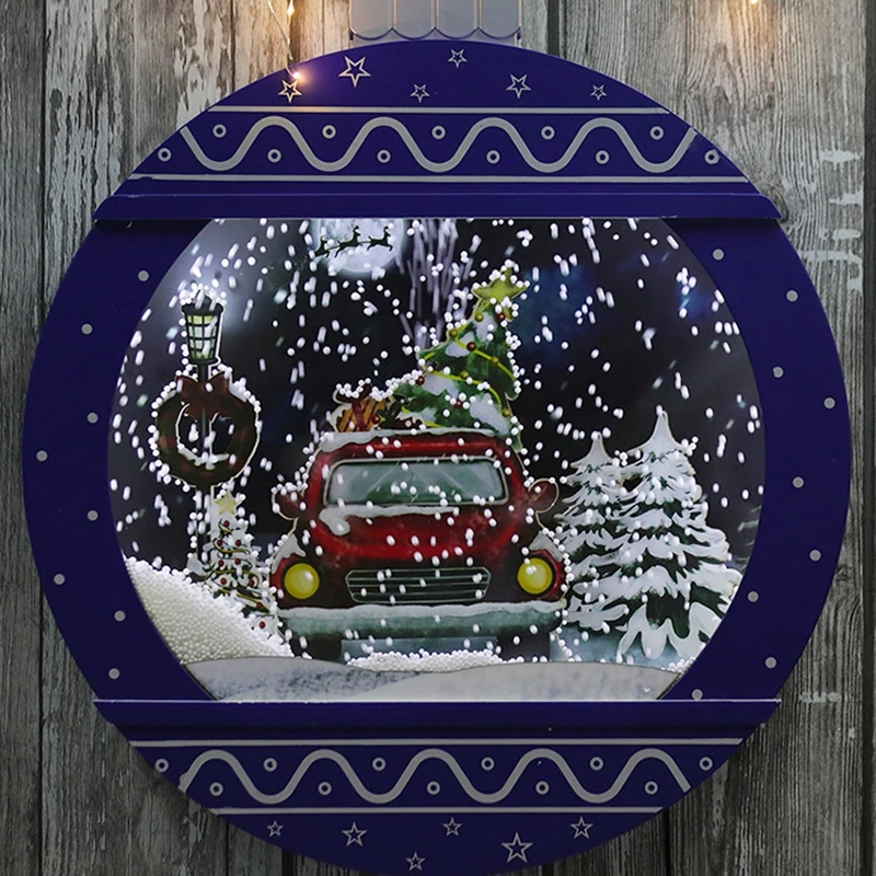 RICHSHINING 2024 Merry Christmas Decoration LED Hanging Lights Window/Door Santa Claus Ornament String Hanging Lights For Home