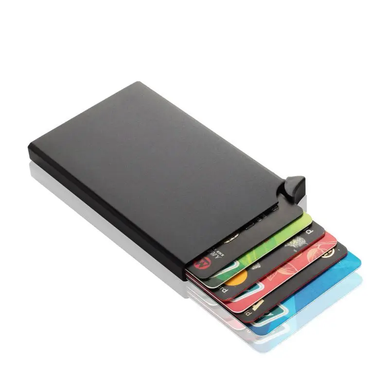 Aluminum Slim Minimalist  Wallet Pop Up Metal Wallet RFID Card Holder