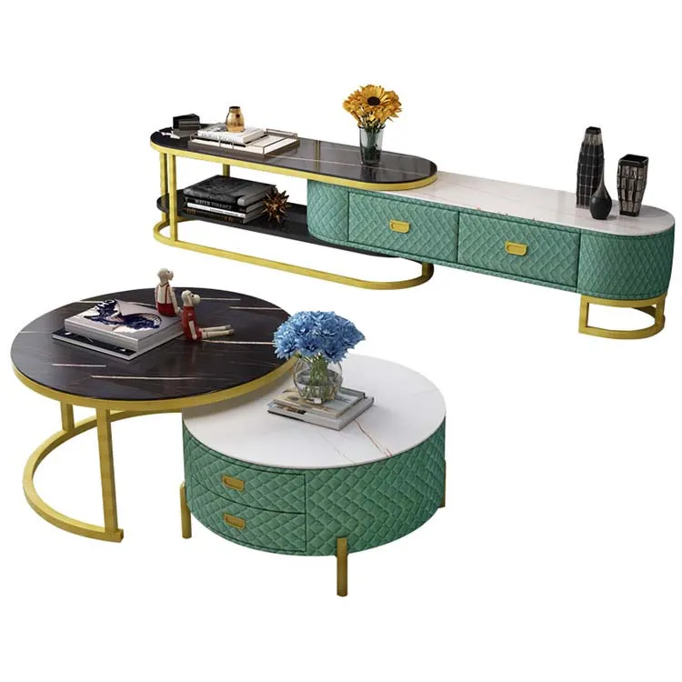 Мраморный шкаф для телевизора, кофейный столик, набор, современный минималистичный сетчатый роскошный шкаф для маленькой квартиры с красной подсветкой