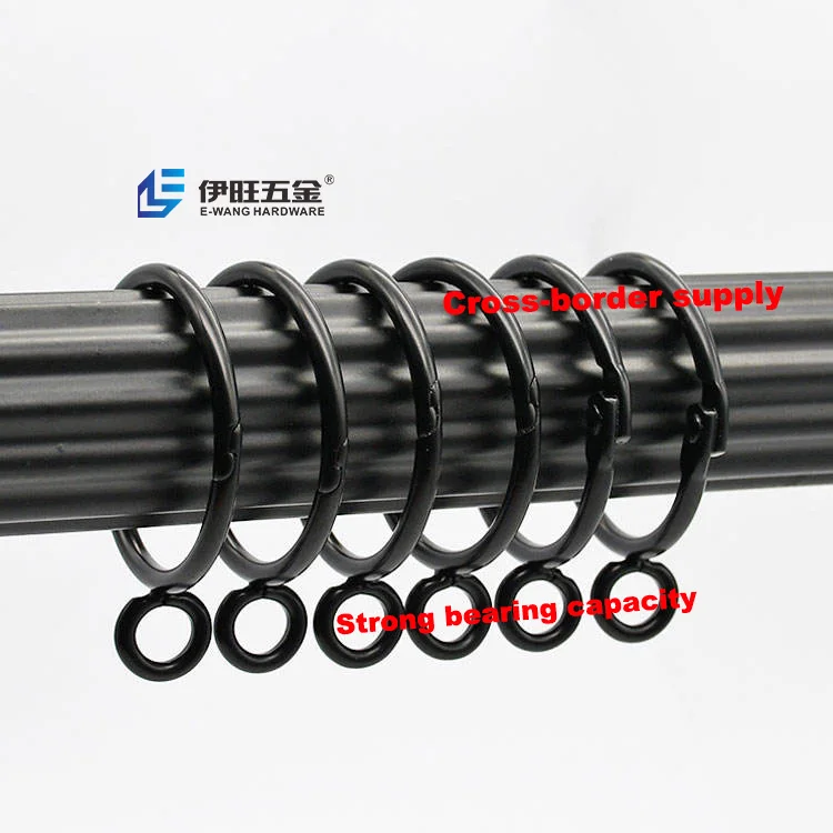 YIWANG Metal Black Shower Curtain Binder Rings Clips for Curtain