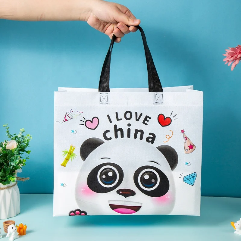 Trending Cute Panda Cartoon Custom Non Woven Bag