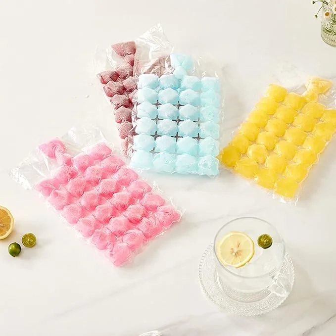 Disposable LDPE Self-sealing Ice Cube Bags pack Mold Trays Self-Seal Freezing Maker Ice Cube Bags