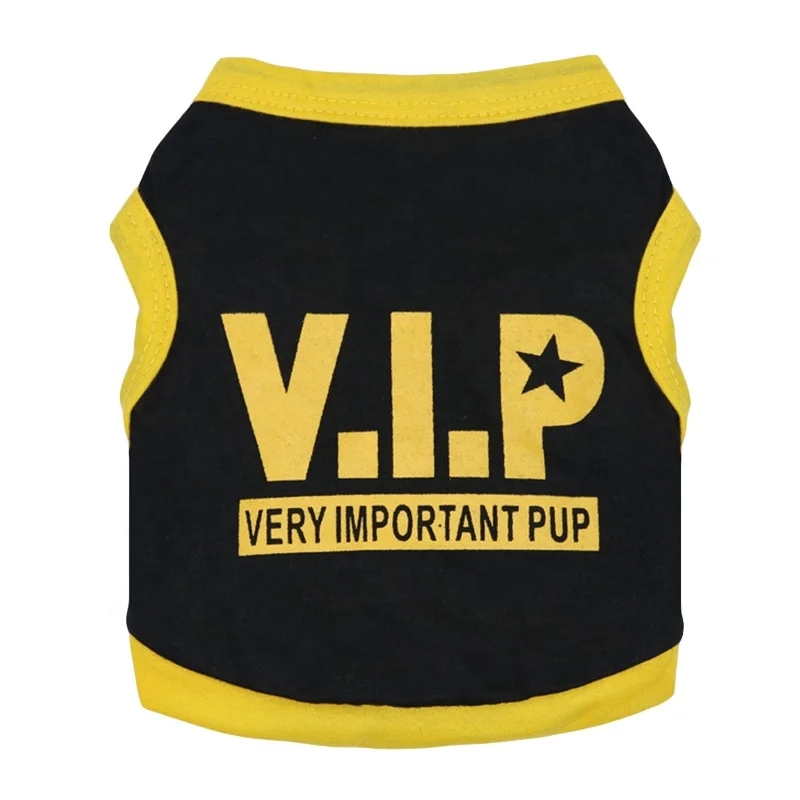 Cool VIP Custom Summer Pet Accessory Very Important Pup Funny Printed Cotton Dog Clothes Sustainable Small Dog Apparel
