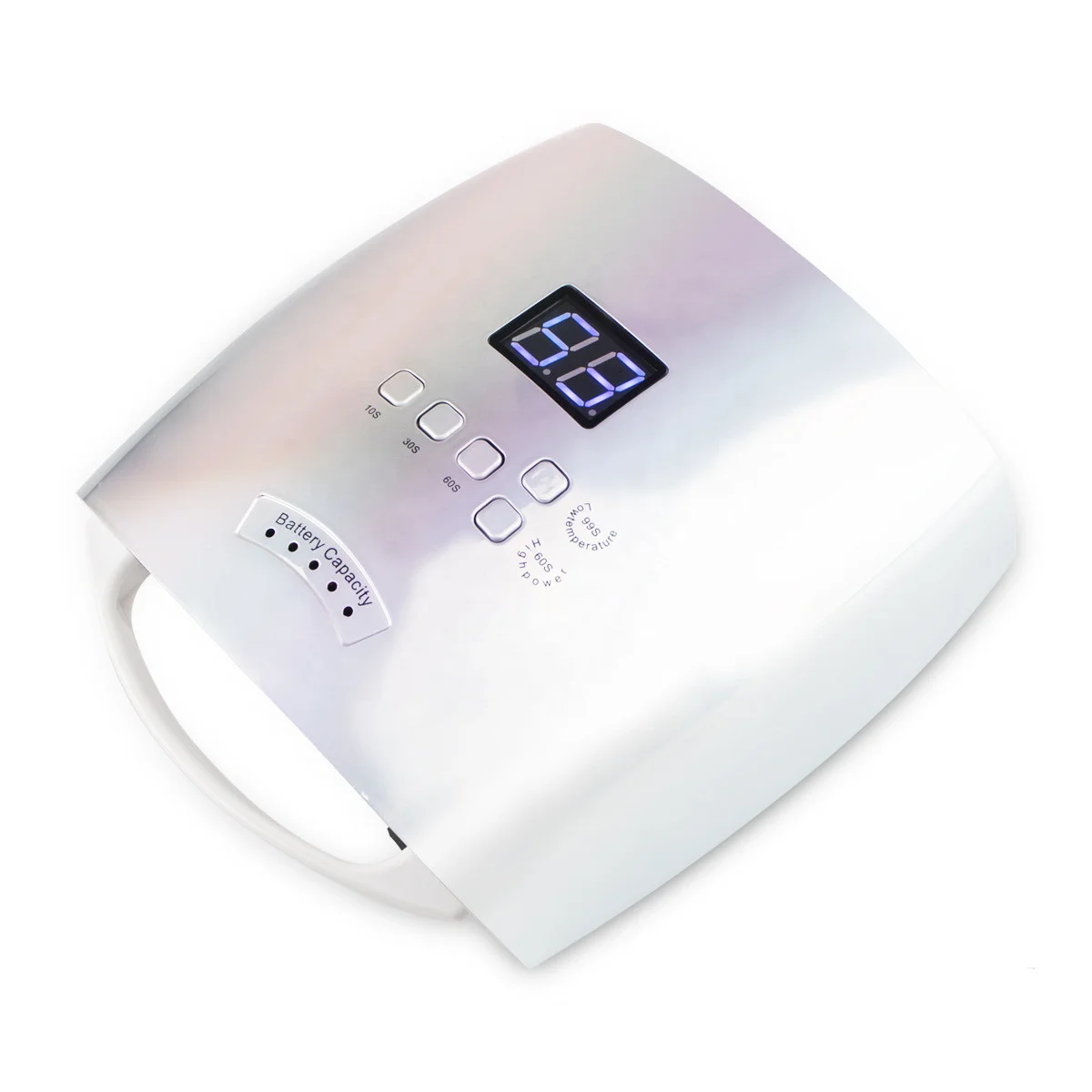 Strong Power Private Label High Quality Silver Uv Lamp Rechargeable Cordless Red/Bule Light Nail Lamp