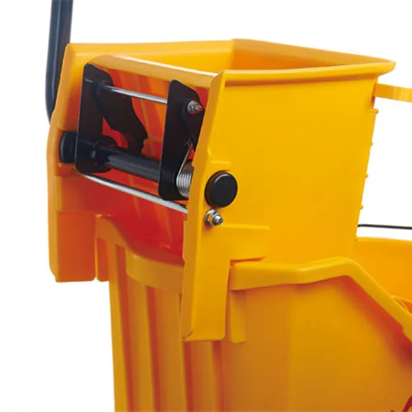 housekeeping hotel deluxe floor cleaning side down press roller wringer mop squeeze plastic bucket trolley with wheels