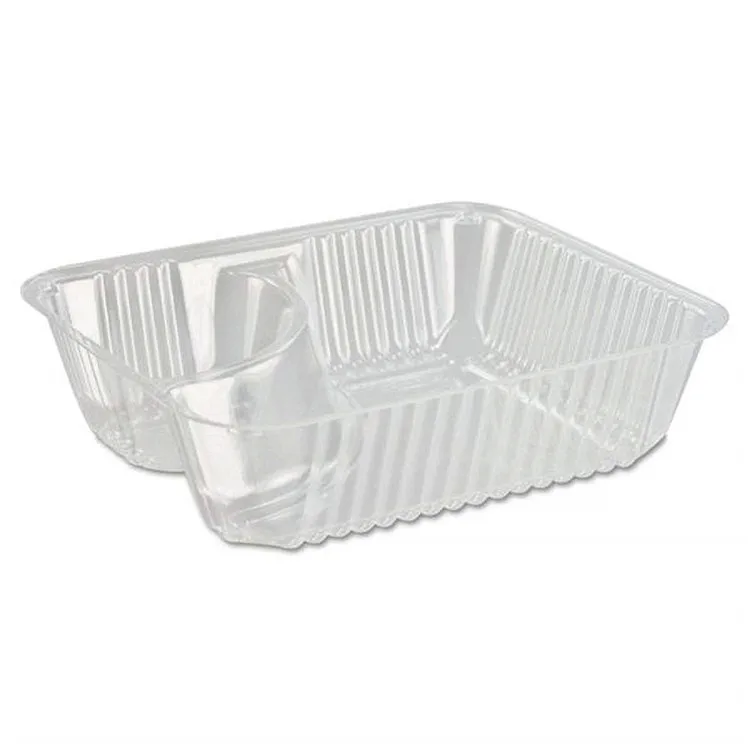 Disposable 2 Compartment Clear Anti Spill Large Nachos Trays