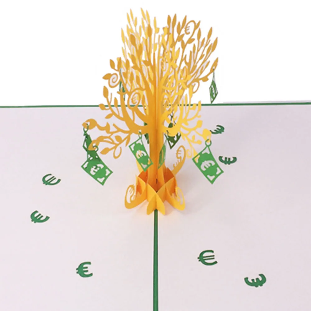 
WINPSHENG Custom 3D Pop Up Card Money Tree Greeting Card Designs 