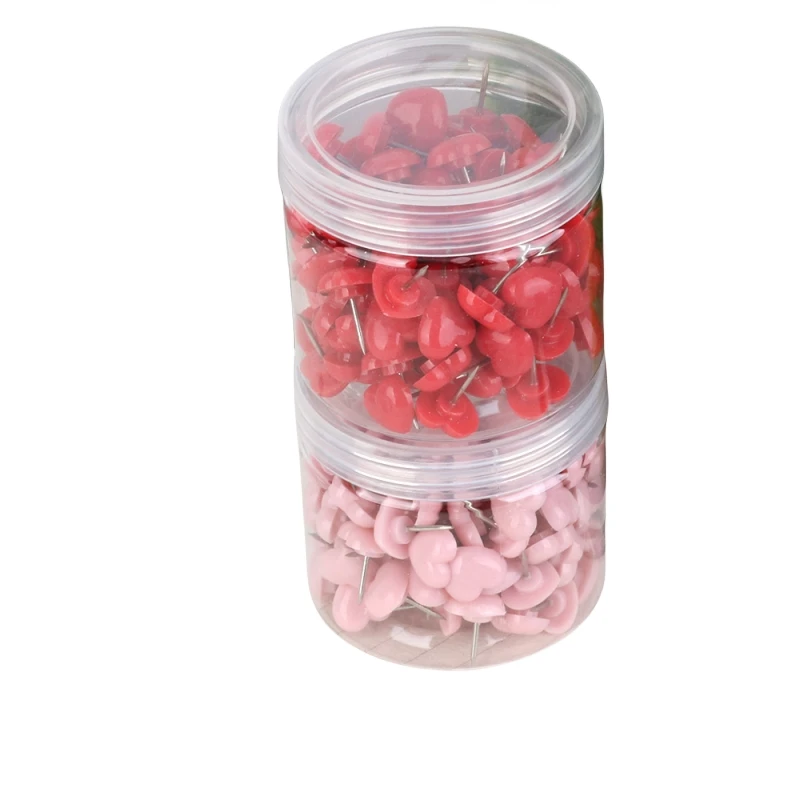 Heartshaped transparent pushpins Plastic thumb tack Transparent cute thumbtack Decorative  photo ground  Home school office pin