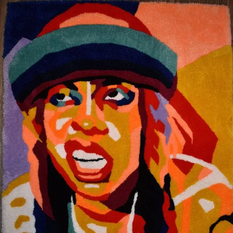 Custom Erykah Badu Pop Art Microfiber Rug Solid Color Tufted Home Decor Gift Tufted floor mat