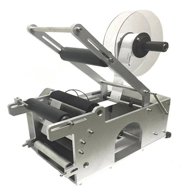 
semi automatic type round bottle cold wet glue manual labeler paste labeling machine 