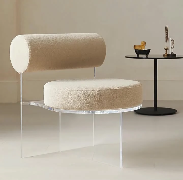 Mid Century Victoria Furniture Modern Armless Polycarbonate Dining Chair Crystal Transparent Plastic Clear Acrylic Ghost Chair