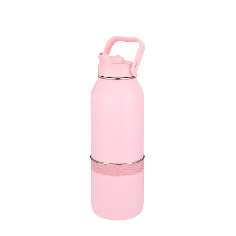 ODM/OEM 40oz 2 в 1 многофункциональная 304 вакуумная изоляционная бутылка для воды из нержавеющей стали с чашей хранения и колпачками