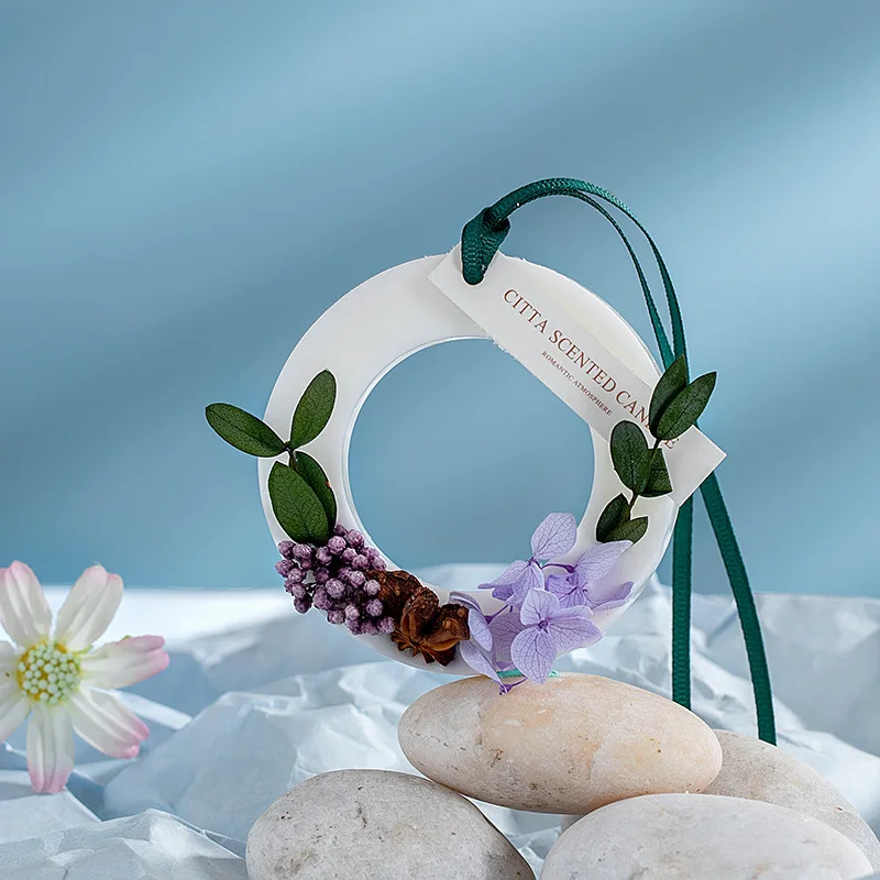 SuXiu OEM The bathroom eliminates odors Interior deodorization White Floral Scented Solid Perfume with Dried Flowers