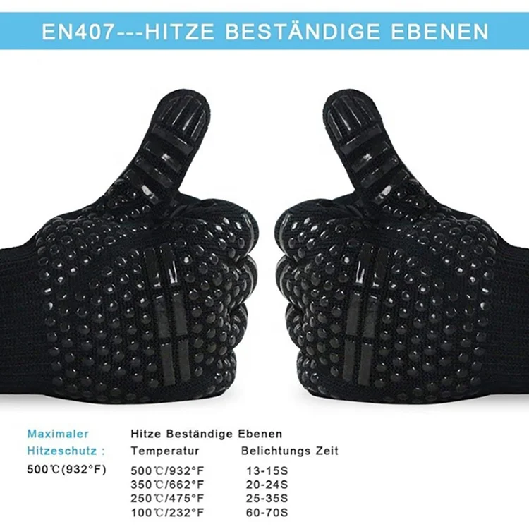 High quality Elclusive Heat Resistant Oven Gloves Withstand Extreme Heat 1472f Bbq Grill Gloves
