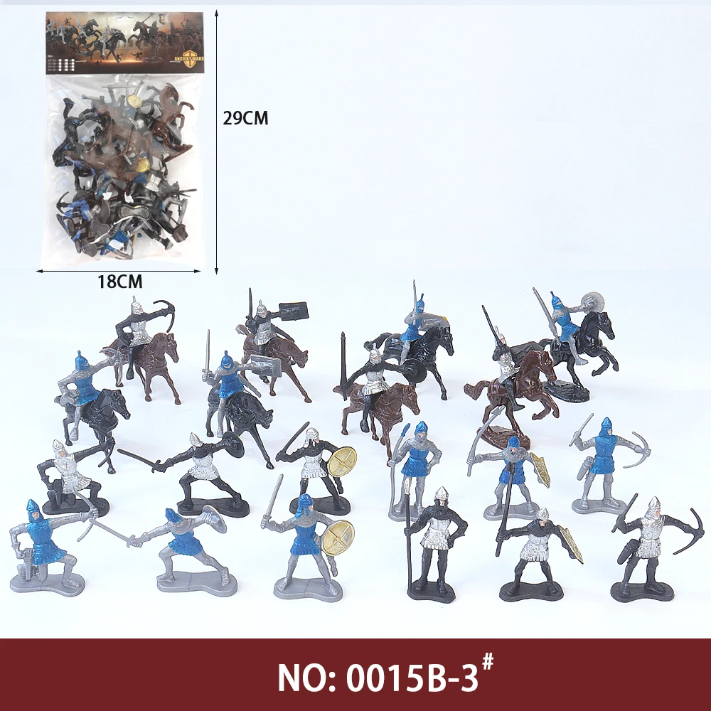 PP material Wholesale Knight & Roman Soldier play-set colors 28pcs Colorful Ancient Soldier Cavalry Set for Role play kids3+