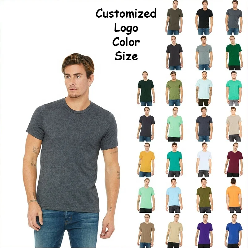 wholesale factory price custom printing blank anti wrinkle TC tee 65% polyester 35% cotton t-shirt