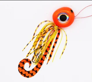 High quality bearded man  40g-120g squid head bearded man boat fishing iron bait sea fishing  lead head silicone skirt lure bait