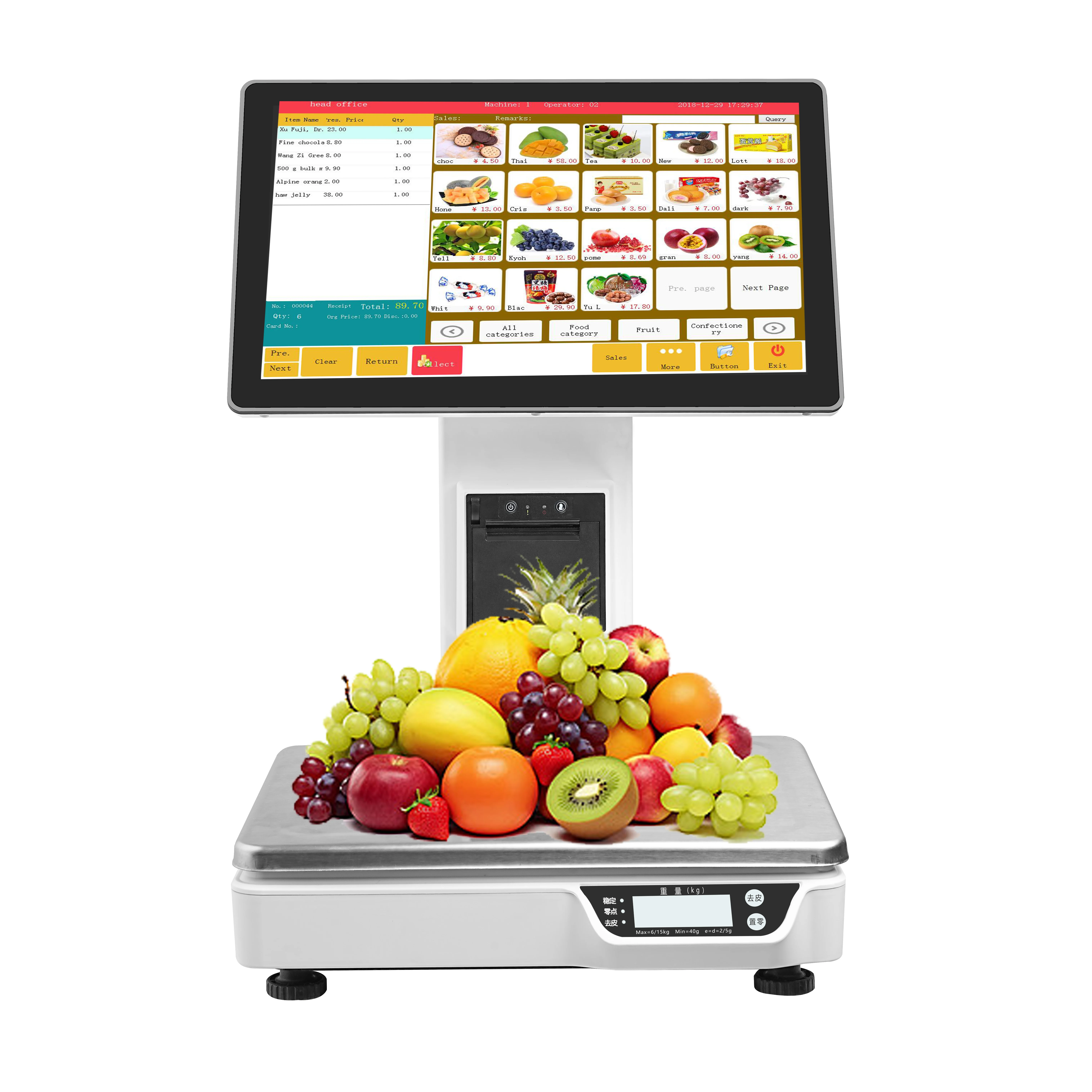 New 30kg Chinese Electronic Weighing Scale Supermarket Price Computing Scale Touch Display Weighing Scales