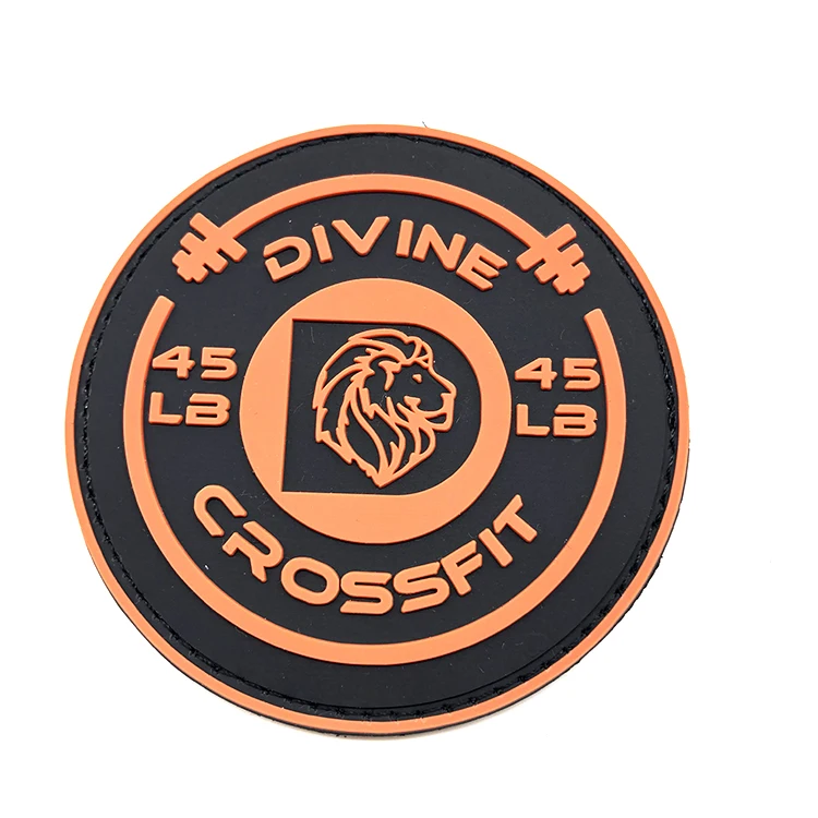 Good Quality Custom Animal Logo PVC Rubber Label Embossed Rubber Patch With Hook Backing