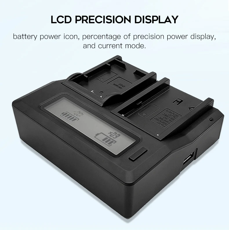 USB LCD Dual Portable Digital Camera Battery Charger Universal Charger For DSLR For Sony NP-F970 NP-F960 NP-F750 NP-F570