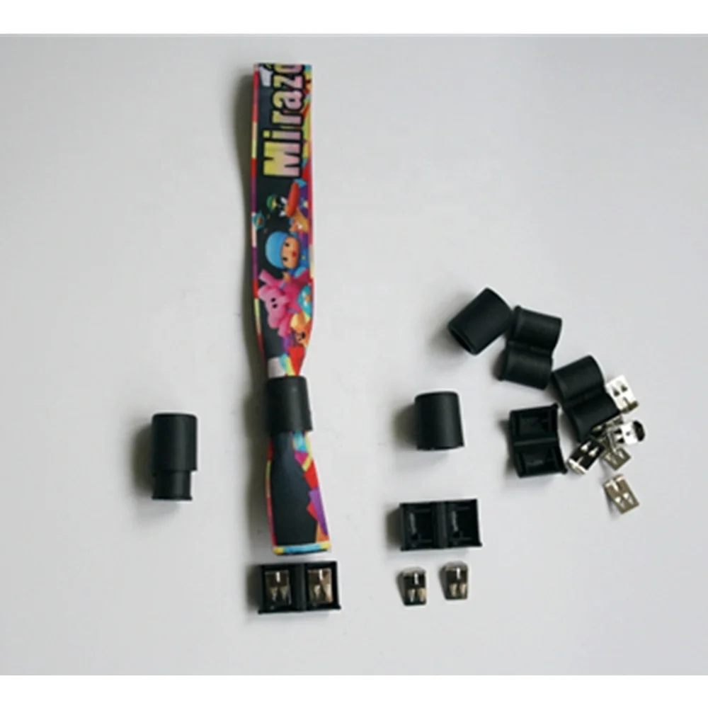 Экологичный односторонний пластиковый замок для браслетов из сатина и полиэстера