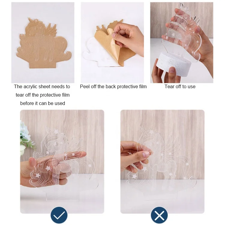 Hot sales 130-220*60-155 mm Animals Shape stuffed animal plush cuddly nachtlicht  luz de noche 3D Night Light