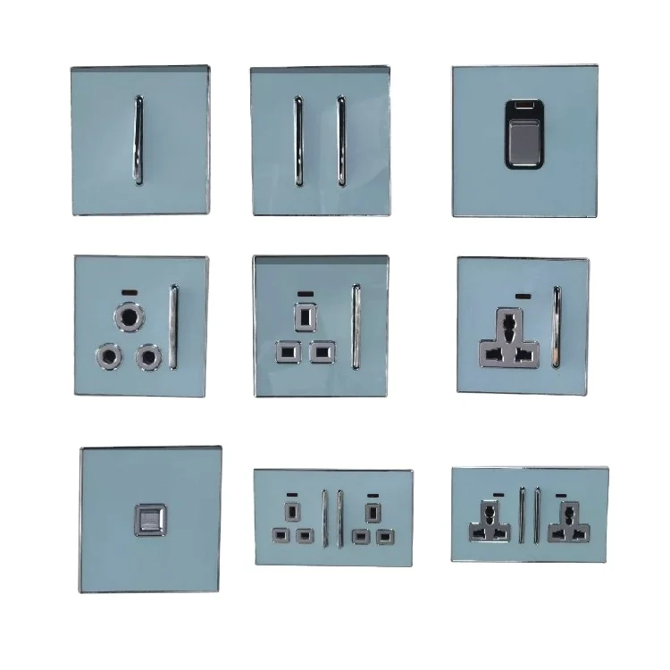universal US UK usb electrical push button Europe 1 gang 1 way wall switch with light socket
