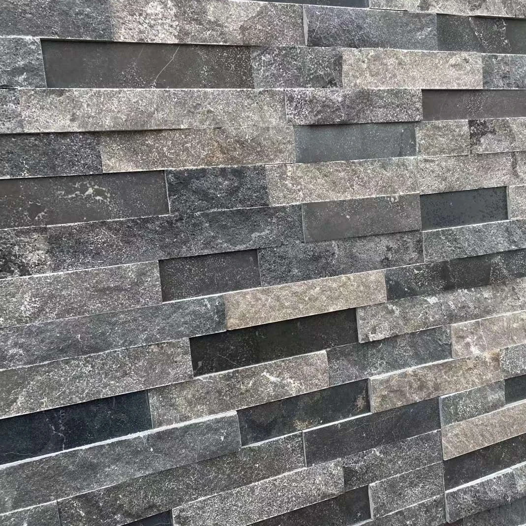 Natural bluestone tile wall decorative cladding in blue cream and purple limestone rustic stone effect wall cladding